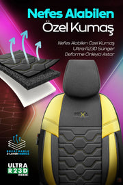 Otom Yeni Hexa Design Stitch Tech Oto Koltuk Kılıfı Tam Set