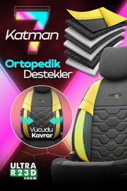 Otom Yeni Hexa Design Stitch Tech Oto Koltuk Kılıfı Tam Set
