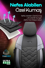 Otom Yeni Hexa Design Stitch Tech Oto Koltuk Kılıfı Tam Set