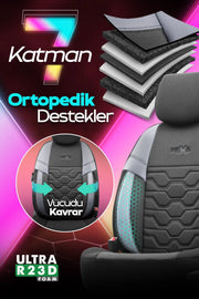 Otom Yeni Hexa Design Stitch Tech Oto Koltuk Kılıfı Tam Set