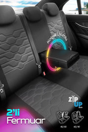 Otom Yeni Hexa Design Stitch Tech Oto Koltuk Kılıfı Tam Set