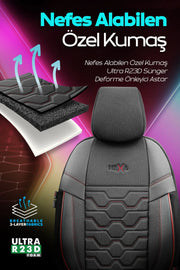 Otom Yeni Hexa Design Stitch Tech Oto Koltuk Kılıfı Tam Set