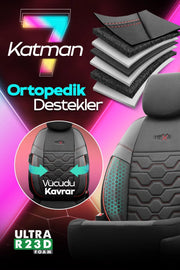 Otom Yeni Hexa Design Stitch Tech Oto Koltuk Kılıfı Tam Set