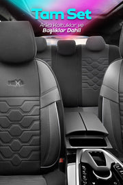 Otom Yeni Hexa Design Stitch Tech Oto Koltuk Kılıfı Tam Set