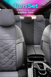 Otom Yeni Hexa Design Stitch Tech Oto Koltuk Kılıfı Tam Set