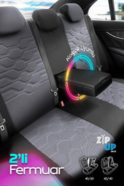 Otom Yeni Hexa Design Stitch Tech Oto Koltuk Kılıfı Tam Set