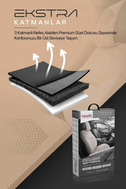 Otom Exclusive Koruyucu Oto Koltuk Minderi Premium Süet - OtomBayi