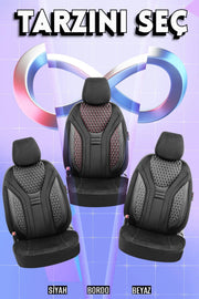 Otom Infinity Design Ekstra Destekli Oto Koltuk Kılıfı Tam Set - OtomBayi