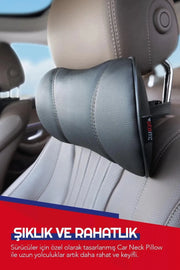 Otom Premium Deri Dikiş Detaylı Boyun Yastığı - OtomBayi