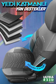 Otom Reflective Design Stitch Tech Oto Koltuk Kılıfı Tam Set - OtomBayi