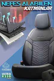 Otom Reflective Design Stitch Tech Oto Koltuk Kılıfı Tam Set - OtomBayi
