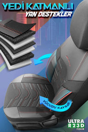 Otom Reflective Design Stitch Tech Oto Koltuk Kılıfı Tam Set - OtomBayi