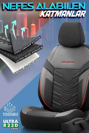 Otom Reflective Design Stitch Tech Oto Koltuk Kılıfı Tam Set - OtomBayi