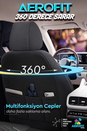 Otom Reflective Design Stitch Tech Oto Koltuk Kılıfı Tam Set - OtomBayi