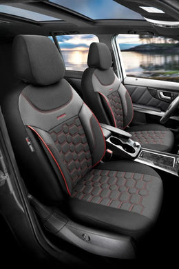 Otom Yeni Carbon Design Dokulu Kumaş Oto Koltuk Kılıfı Tam Set - OtomBayi