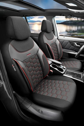Otom Yeni Carbon Design Dokulu Kumaş Oto Koltuk Kılıfı Tam Set