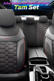 Otom Yeni Carbon Design Dokulu Kumaş Oto Koltuk Kılıfı Tam Set - OtomBayi