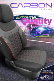 Otom Yeni Carbon Design Dokulu Kumaş Oto Koltuk Kılıfı Tam Set - OtomBayi