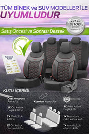 Otom Yeni Carbon Design Dokulu Kumaş Oto Koltuk Kılıfı Tam Set - OtomBayi