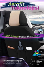 Otom Yeni Carbon Design Dokulu Kumaş Oto Koltuk Kılıfı Tam Set - OtomBayi