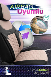 Otom Yeni Carbon Design Dokulu Kumaş Oto Koltuk Kılıfı Tam Set - OtomBayi