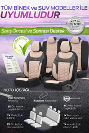 Otom Yeni Carbon Design Dokulu Kumaş Oto Koltuk Kılıfı Tam Set - OtomBayi