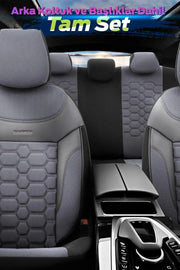 Otom Yeni Carbon Design Dokulu Kumaş Oto Koltuk Kılıfı Tam Set - OtomBayi