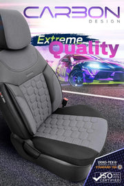 Otom Yeni Carbon Design Dokulu Kumaş Oto Koltuk Kılıfı Tam Set - OtomBayi