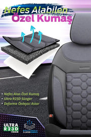 Otom Yeni Carbon Design Dokulu Kumaş Oto Koltuk Kılıfı Tam Set - OtomBayi