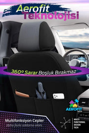 Otom Yeni Carbon Design Dokulu Kumaş Oto Koltuk Kılıfı Tam Set - OtomBayi