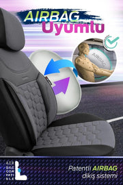 Otom Yeni Carbon Design Dokulu Kumaş Oto Koltuk Kılıfı Tam Set - OtomBayi