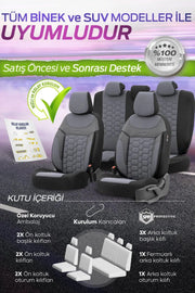 Otom Yeni Carbon Design Dokulu Kumaş Oto Koltuk Kılıfı Tam Set - OtomBayi