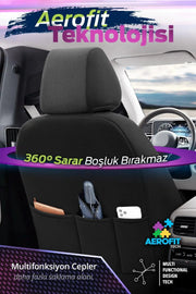 Otom Yeni Carbon Design Dokulu Kumaş Oto Koltuk Kılıfı Tam Set - OtomBayi