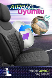 Otom Yeni Carbon Design Dokulu Kumaş Oto Koltuk Kılıfı Tam Set - OtomBayi