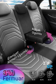 Otom Yeni Core Design Premium Deri Oto Koltuk Kılıfı Tam Set - OtomBayi